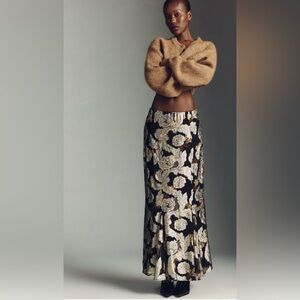 Farm Rio jacquard lurex slip maxi skirt